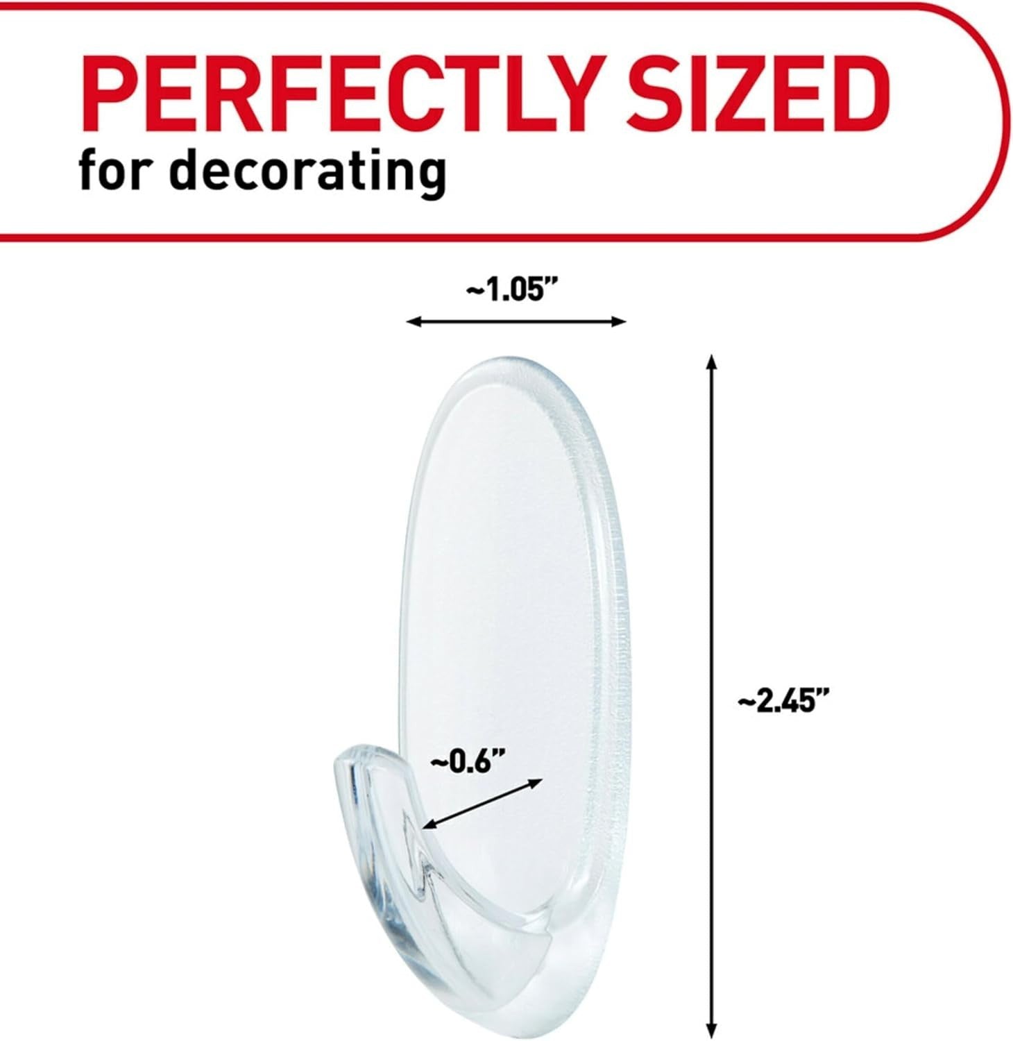 Command Medium Clear Wall Hook 7 Strips Damage Free Hanging Adhesive Holds 2lb