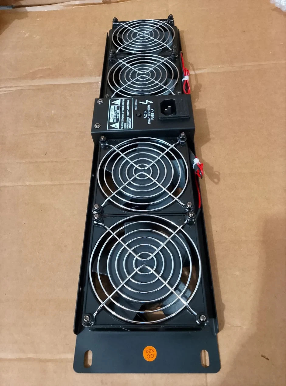 Pyle Rack Cooling Fans 19in 4 Pack 80mm Server Cabinet Digital Temperature 110V