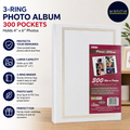 3 Ring Photo Album 300 Pockets Hold 4x6 Photos White Life Events & Memories