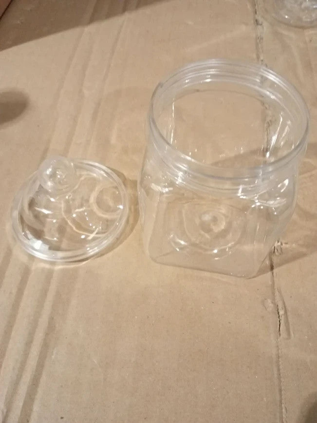 Truly Sweet Candy 7pc Plastic Sweet Jars Classic Design Clear Transparent