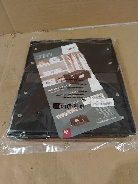 Zeller 17928 Hardpaper Storage Box Cardboard Metal Black 40x33x17cm