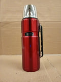 Thermos Stainless King Cranberry Red Drinks Flask 1.2L 24h Hot & Cold Adults Red