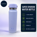 Sparrow Insulated Water Bottle 1L Wide Mouth Metal Bottles Swivel Sip Flask