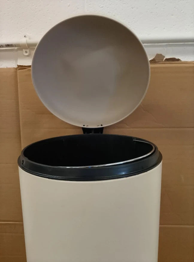 Habitat 30L Round Pedal Bin Matt Cream Kitchen Waste Rubbish Design