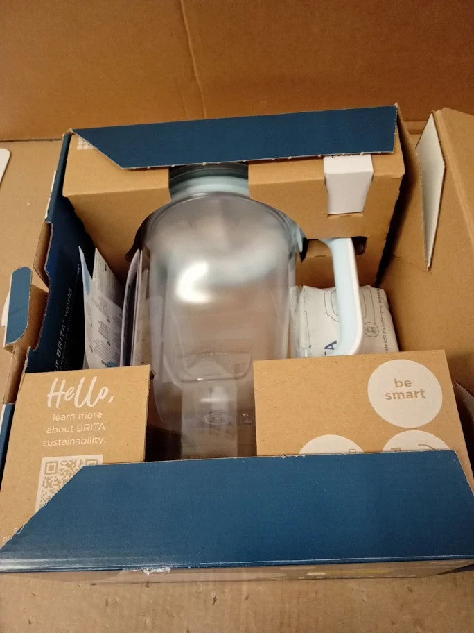 Brita Glass Water Filter Jug Light Blue 2.5L Dish Washer Safe New