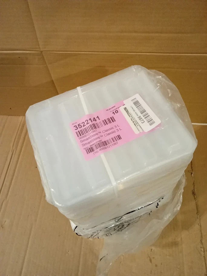 SmartStore 10 Plastic Storage Box With Lid 3L 21x17x15cm Food Safe Material