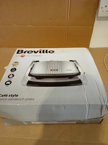 Breville Sandwich Panini Press Toastie Maker 3 Slice Stainless Steel VST025