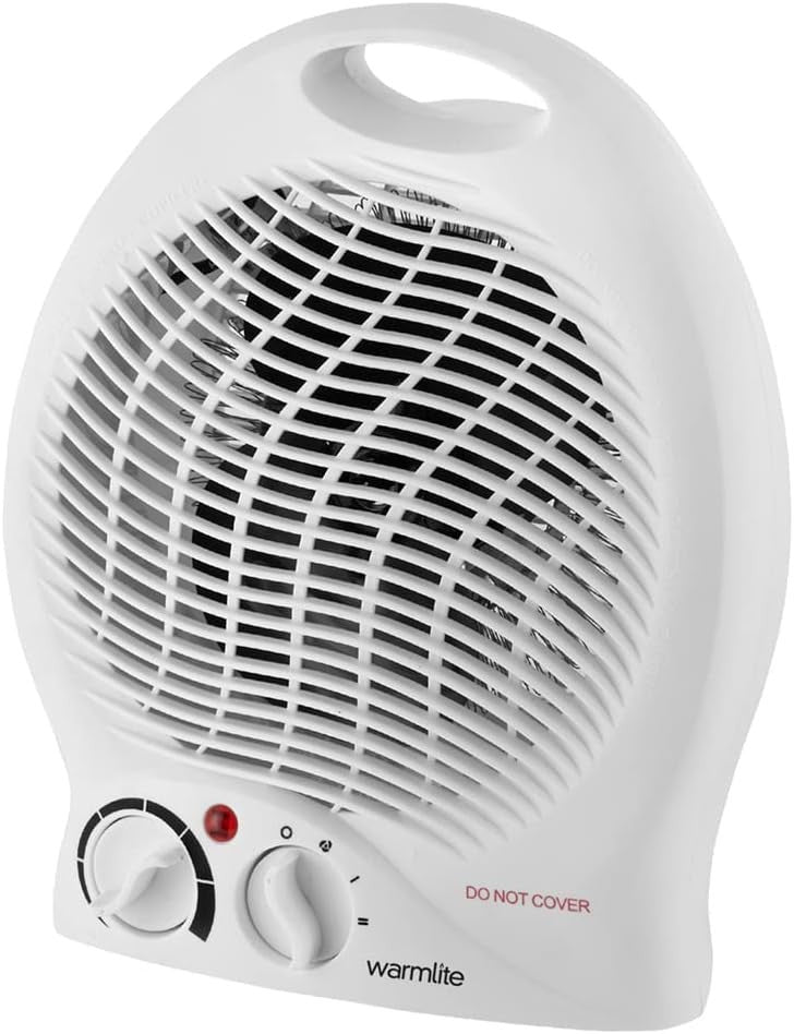Warmlite 2000W Thermo Fan Heater White 2 Heat Settings Overheat Protection New