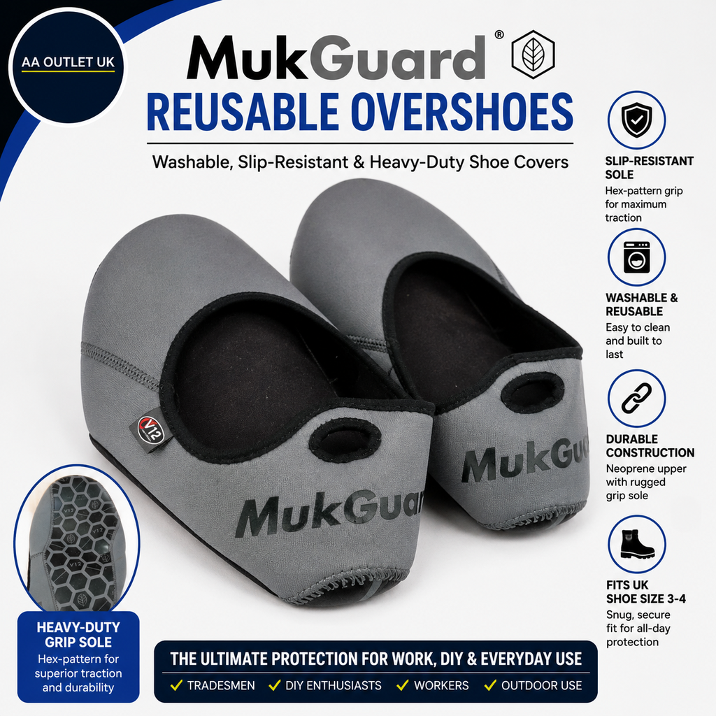 V12 Mukguard Reusable Overshoes Washable Slip Resistant UK Shoe Size 3-4 XS
