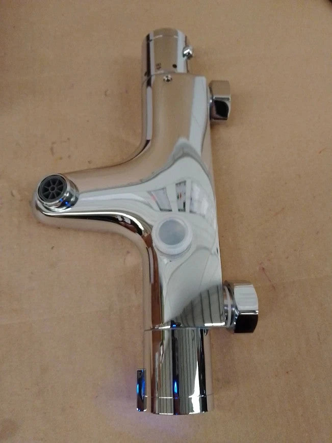 Thermostatic Bath Shower Mixer Bevankly Exposed Taps Valve Anti Scald 180mm