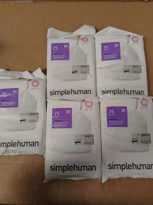 Simplehuman Code 100 Liners 50% Recycled Custom Fit Bin Trash Bag 40 To 45 Liter