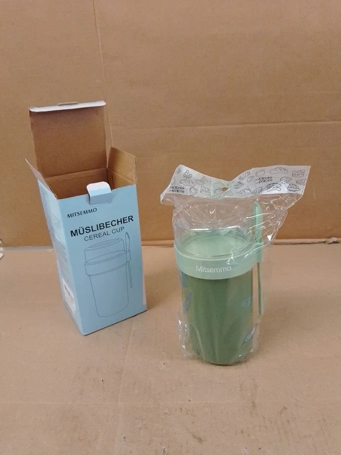 Mitsemmo Cereal Cup On The Go 760ml+230ml Breakfast Pots To Go Yogurt New