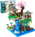 Hotut Cherry Blossom Tree Building Set Japanese Sakura House Lights Kit New