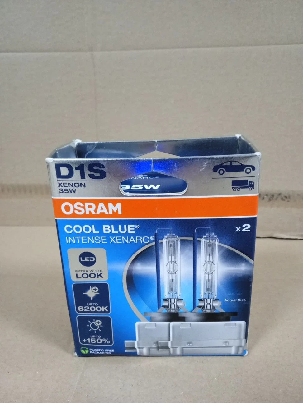 OSRAM Xenarc Cool Blue Intense D4S Bulbs 2 Pieces 6200K 150% Bright Xenon LED