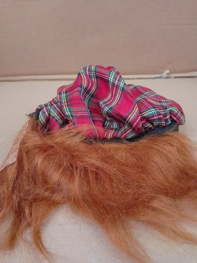Red Tartan Scots Hat Ginger Hair 1pc Classic Design Perfect Parties New