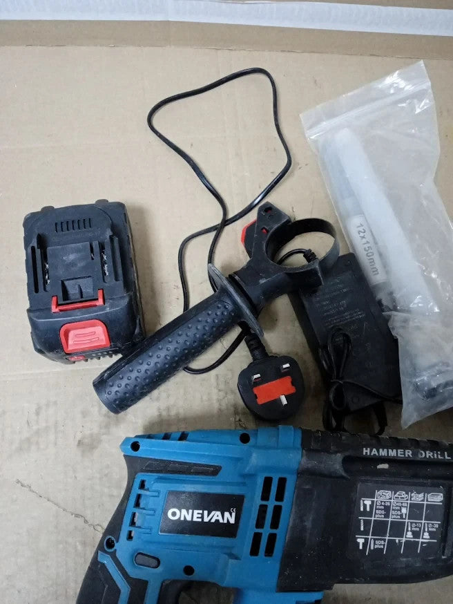 650W Brushless SDS Plus Rotary Hammer Drill Kit 2 Batteries Accessories Design