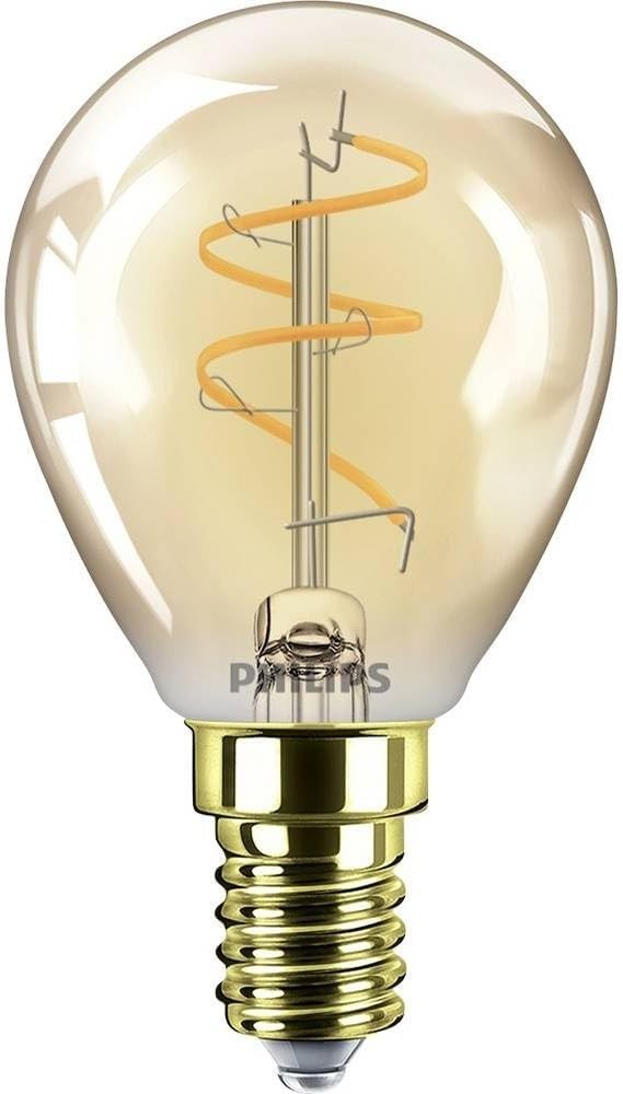 Philips Vintage Amber Spiral P45 Bulb Dimmable Flicker Free EyeComfort 180 Lumen
