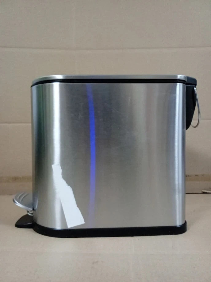 Beldray 5L Pedal Bin Stainless Steel Soft Close Office Bathroom Kitchen Silver