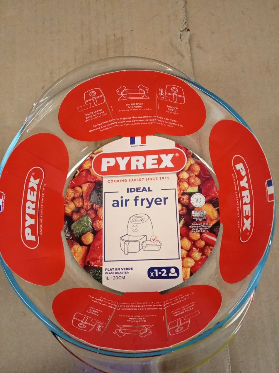 PYREX PREPWARE Round Glass Dish 20cm 1.1L Transparent Dishwasher Microwave Safe