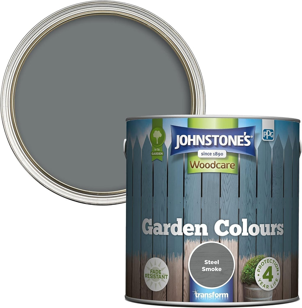 Johnstone Garden Colours Steel Smoke Exterior Wood 2.5L Fade Resistant New