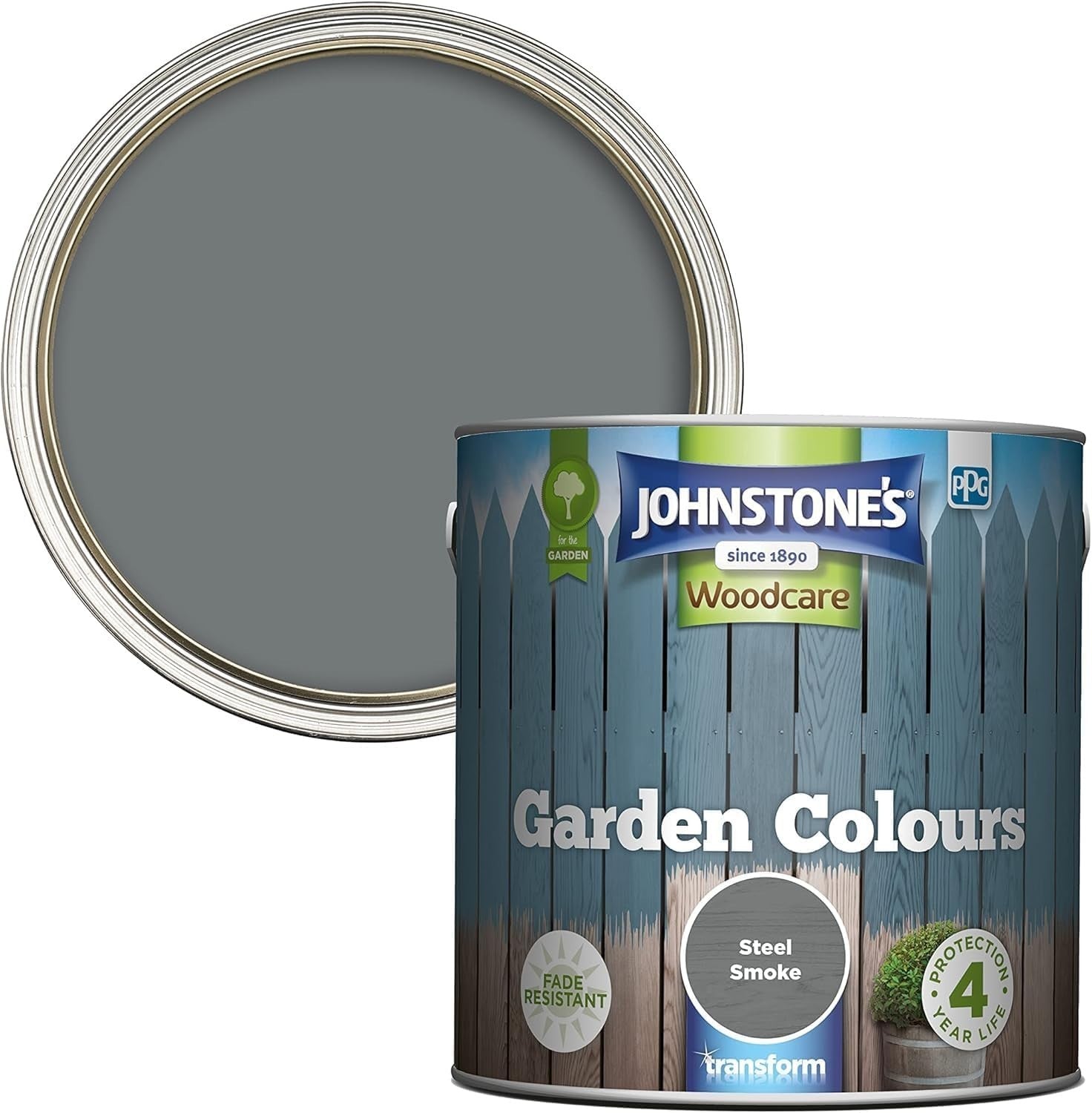 Johnstone Garden Colours Steel Smoke Exterior Wood 2.5L Fade Resistant New