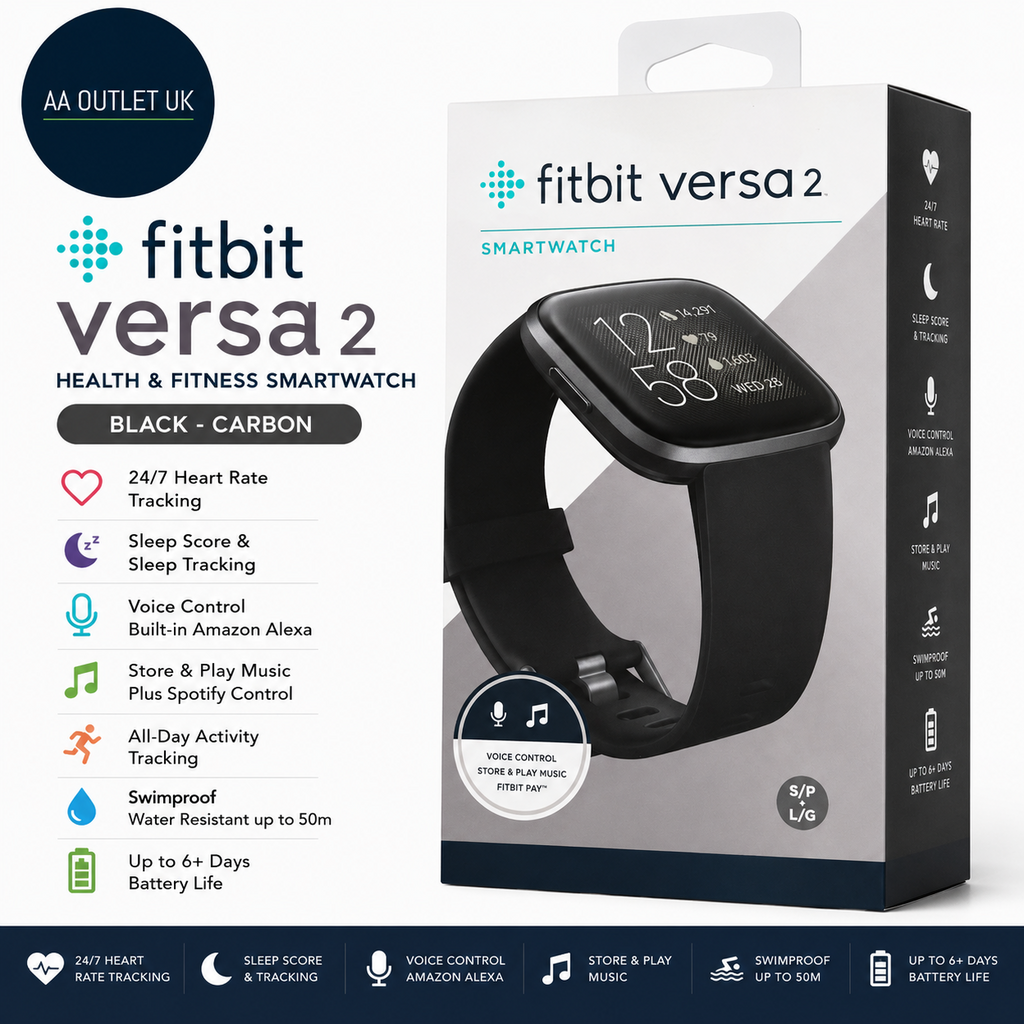 Fitbit Versa 2 Health Fitness Smartwatch Voice Control Sleep Music Swim Track