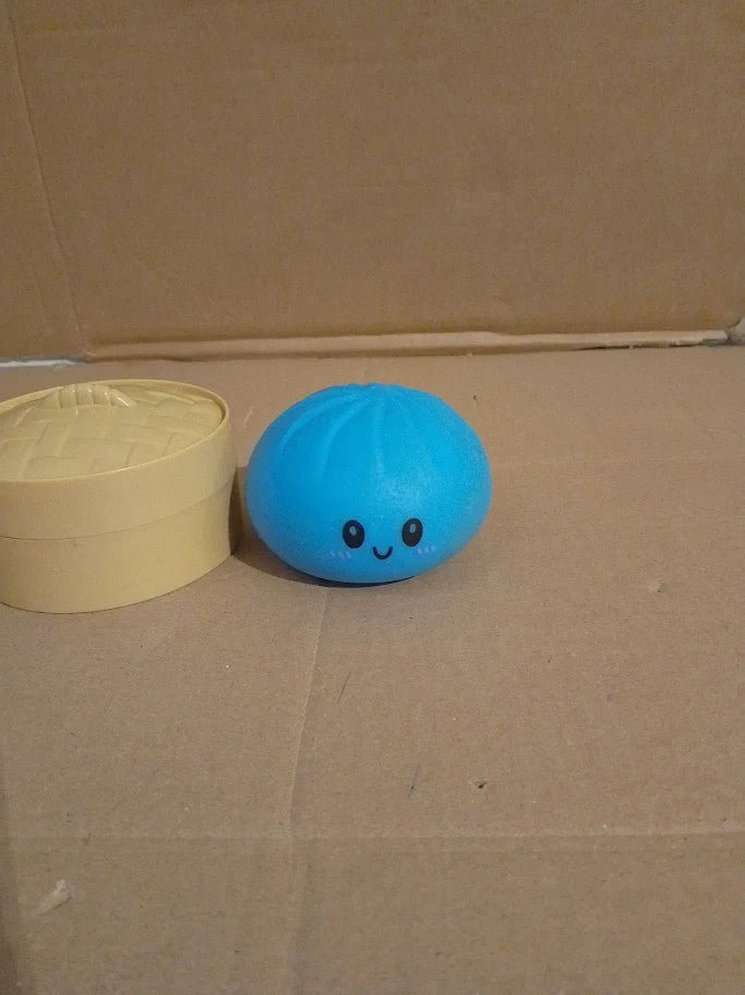 Dumpling Squishys Blue Giant Stress Toy Cute Steamer Bun Design Anxiety Relief