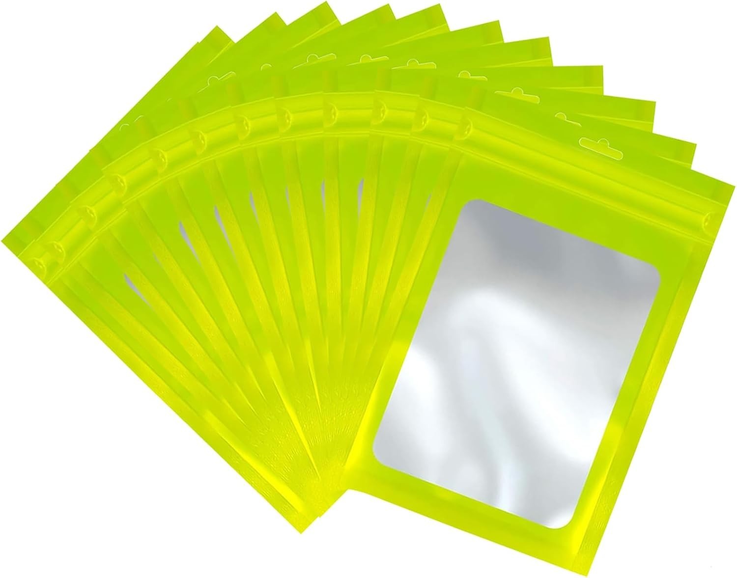YaYaFunFun 100Pcs Reusable Green Mylar Ziplock Bags 10x15cm Smell Proof New