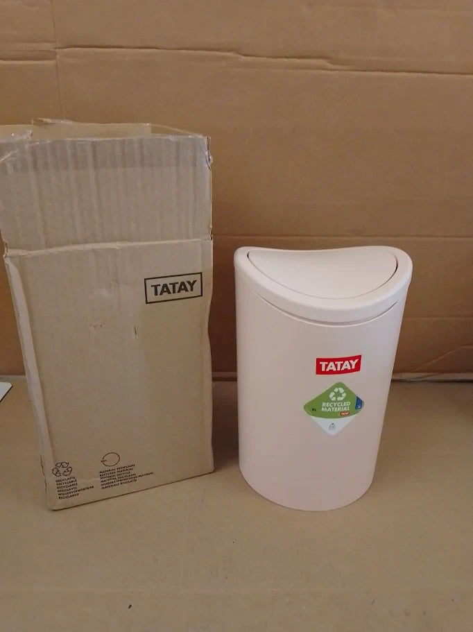 Tatay Bathroom Bin Swing Lid 6L Capacity Compact Modern Design Durable New