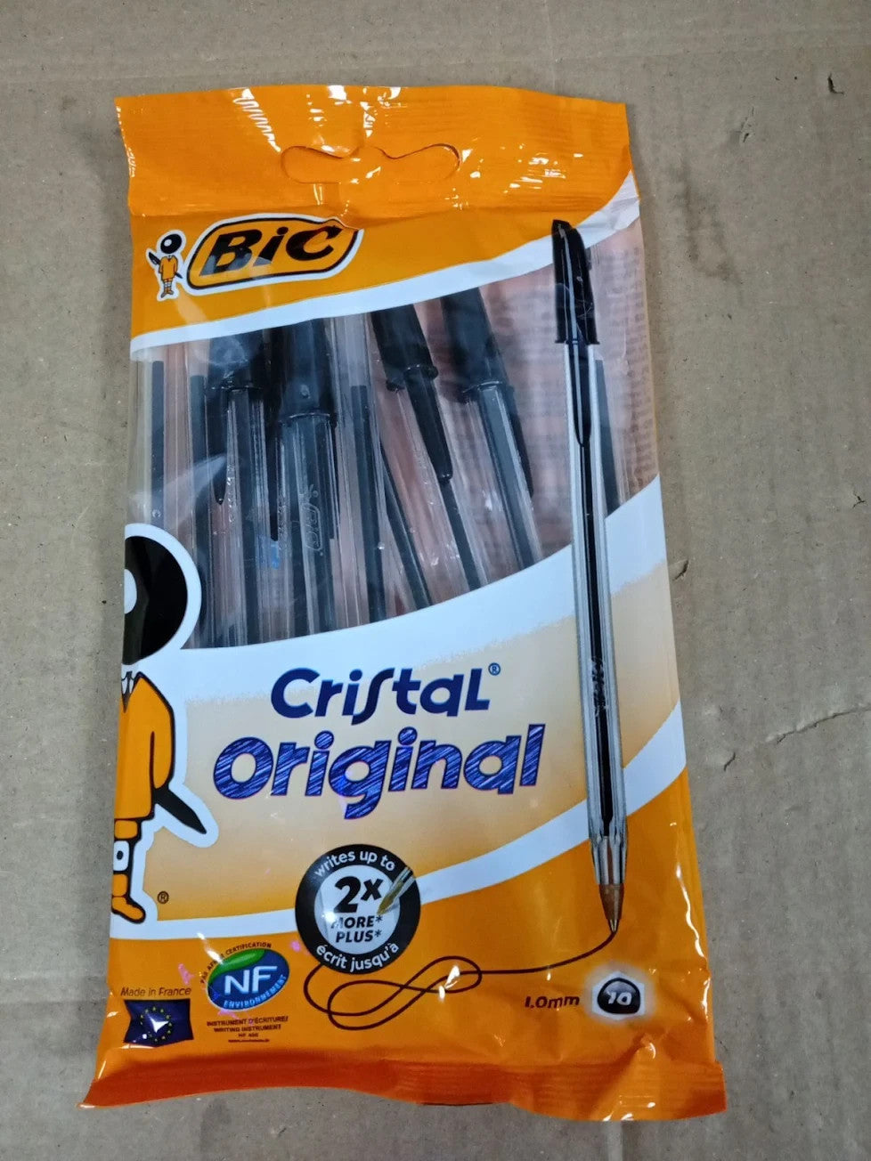 BIC Cristal Original Ballpoint Pens Medium Tip 1mm Black 10 Pieces New