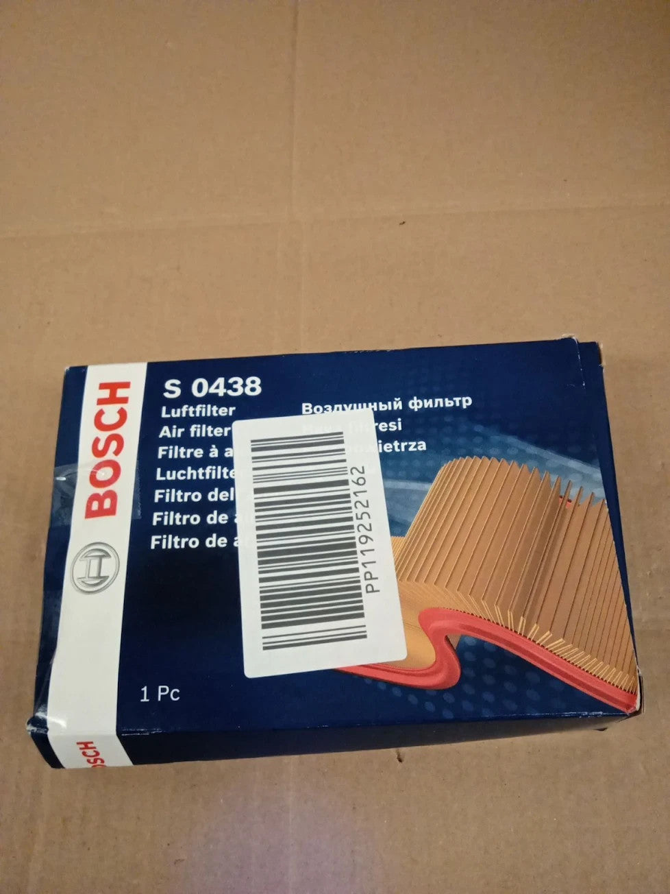Bosch S0438 Car Air Filter Separates Particles Intake Moisture Resistant New