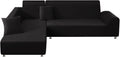 Sectional Couch Covers Stretch Sofa Slipcovers L Shaped 2 To 3 Seater Black New