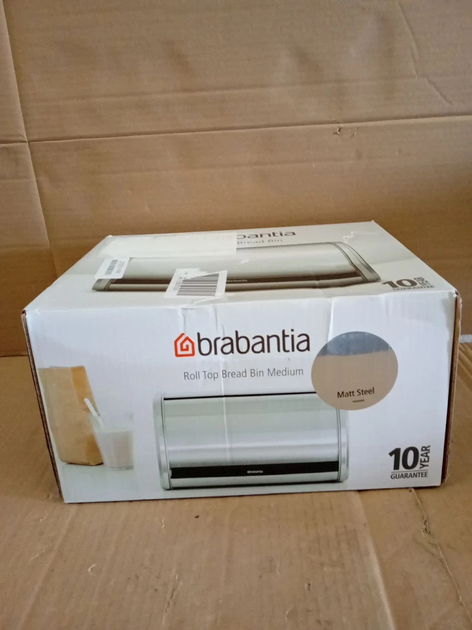 Brabantia 348907 Roll Top Bread Bin Medium Matt Stainless Steel 26.5x31.6x 17cm