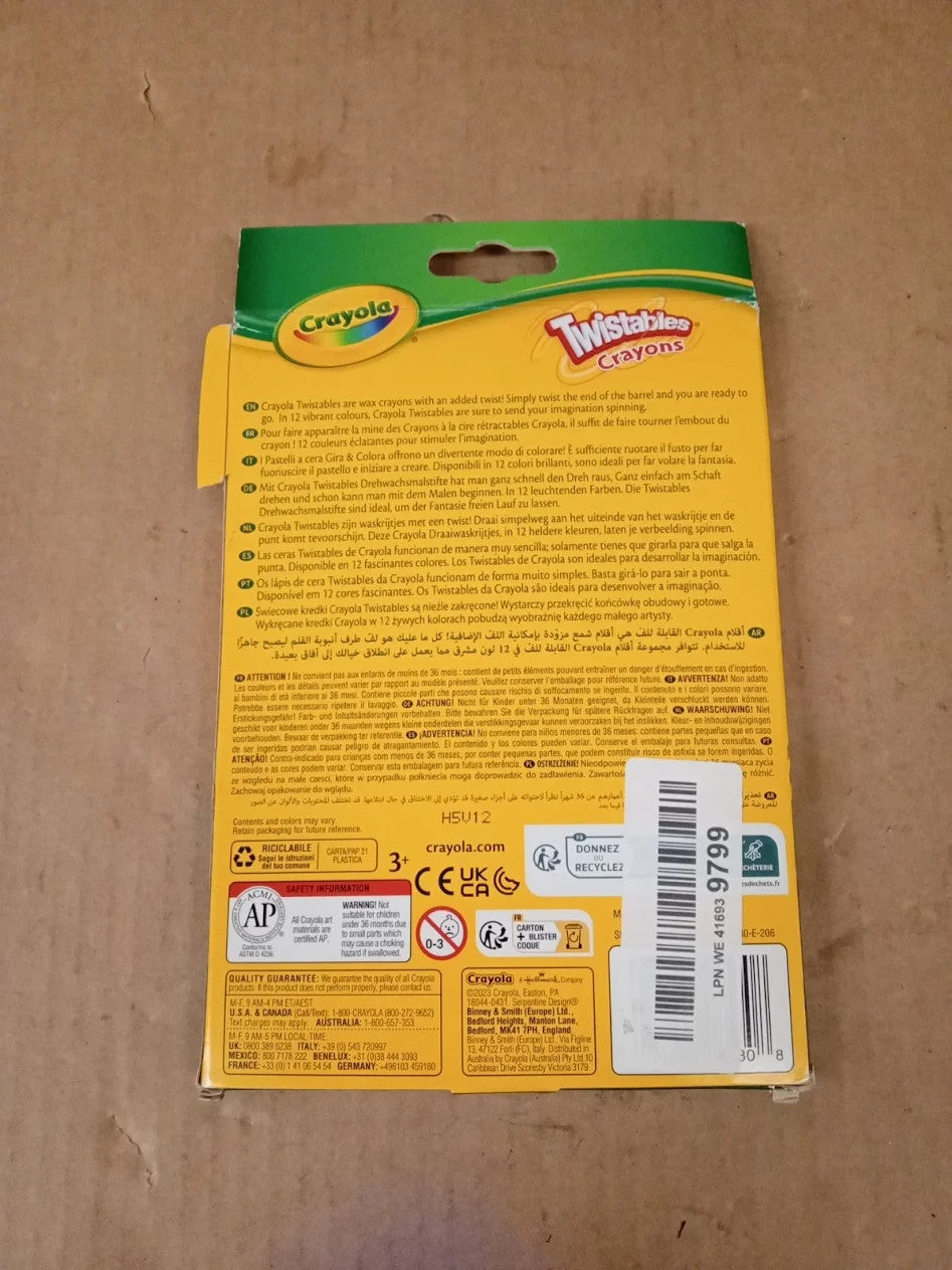 CRAYOLA Twistables Colouring Crayons Multicolor 1 Pack Of 12 Count Age 3+