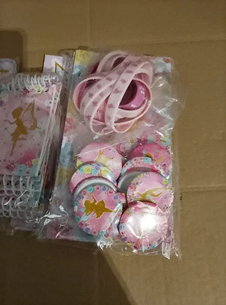 Fairy Party Favors Goodie Bags Mini Notepads Rubber Bracelets Stickers New