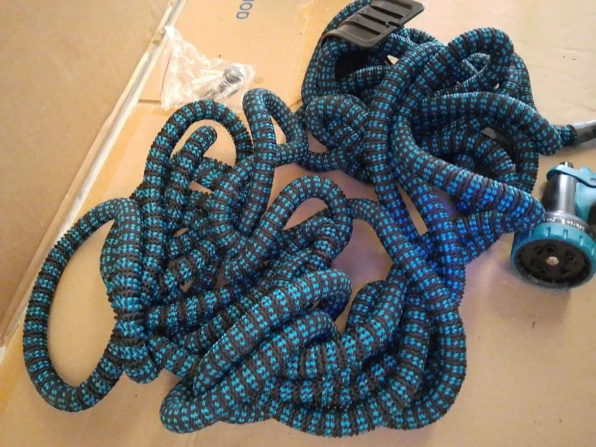 Expandable Garden Hose Pipe 100ft 10 Pattern Spray Nozzle Retractable Gardening