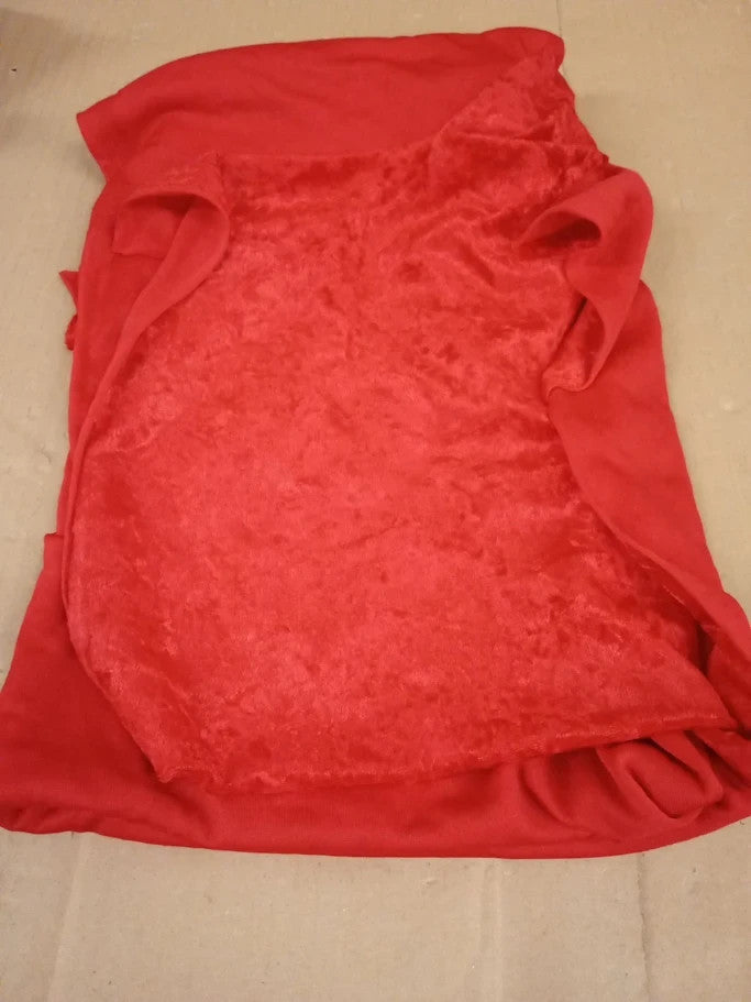 CRS Fur Fabrics Crushed Velvet Velour Fabric Material Red Polyester 1m 150x100cm