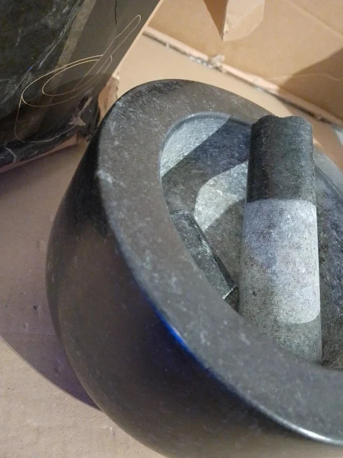 Vogue Granite Pestle Mortar Black 203mm Professional Home Use GG016