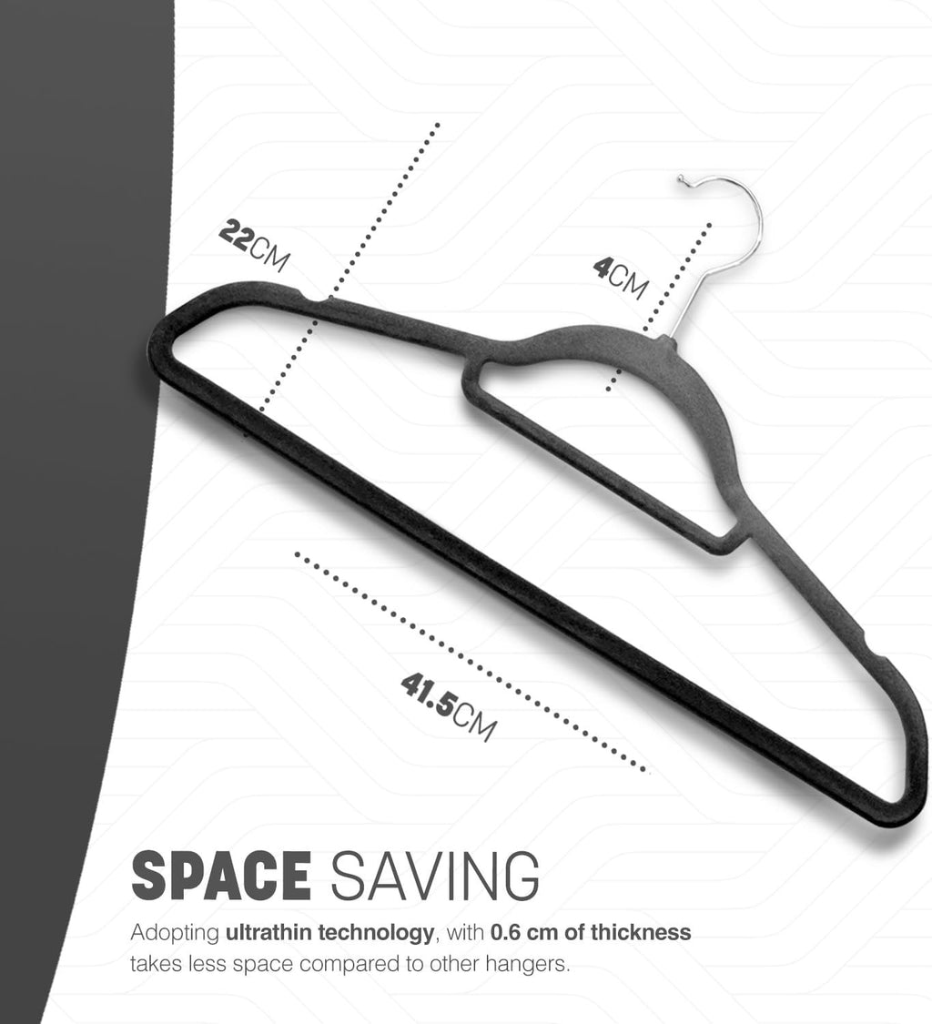 Keplin Velvet Hangers 7 Pack Non Slip Clothes Tie Bar 360° Hook Durable New
