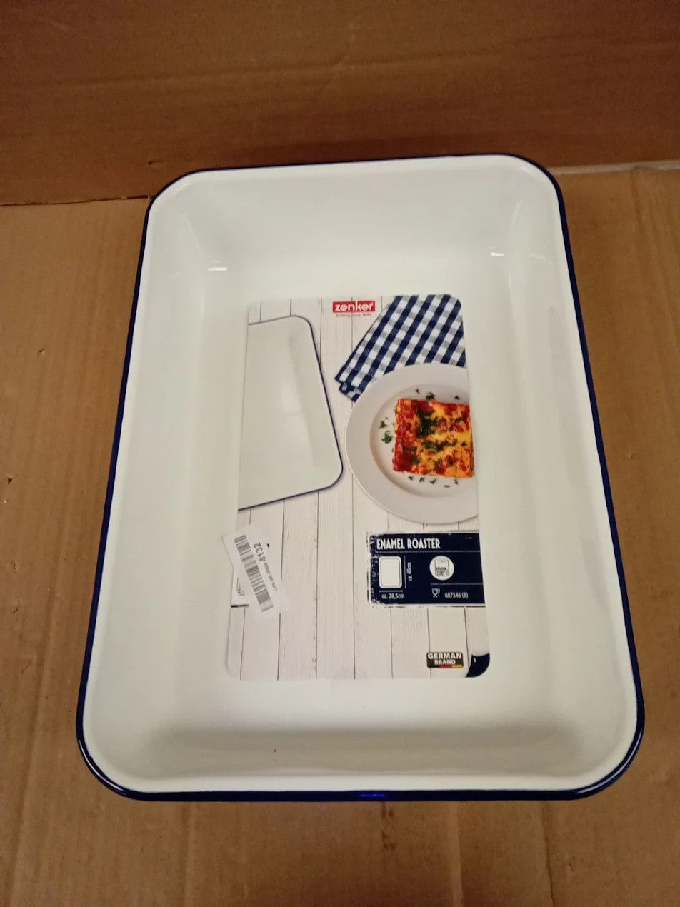 Zenker Enamel Large Roasting Dish Vintage Design Roasting Tin 40x28.5cm