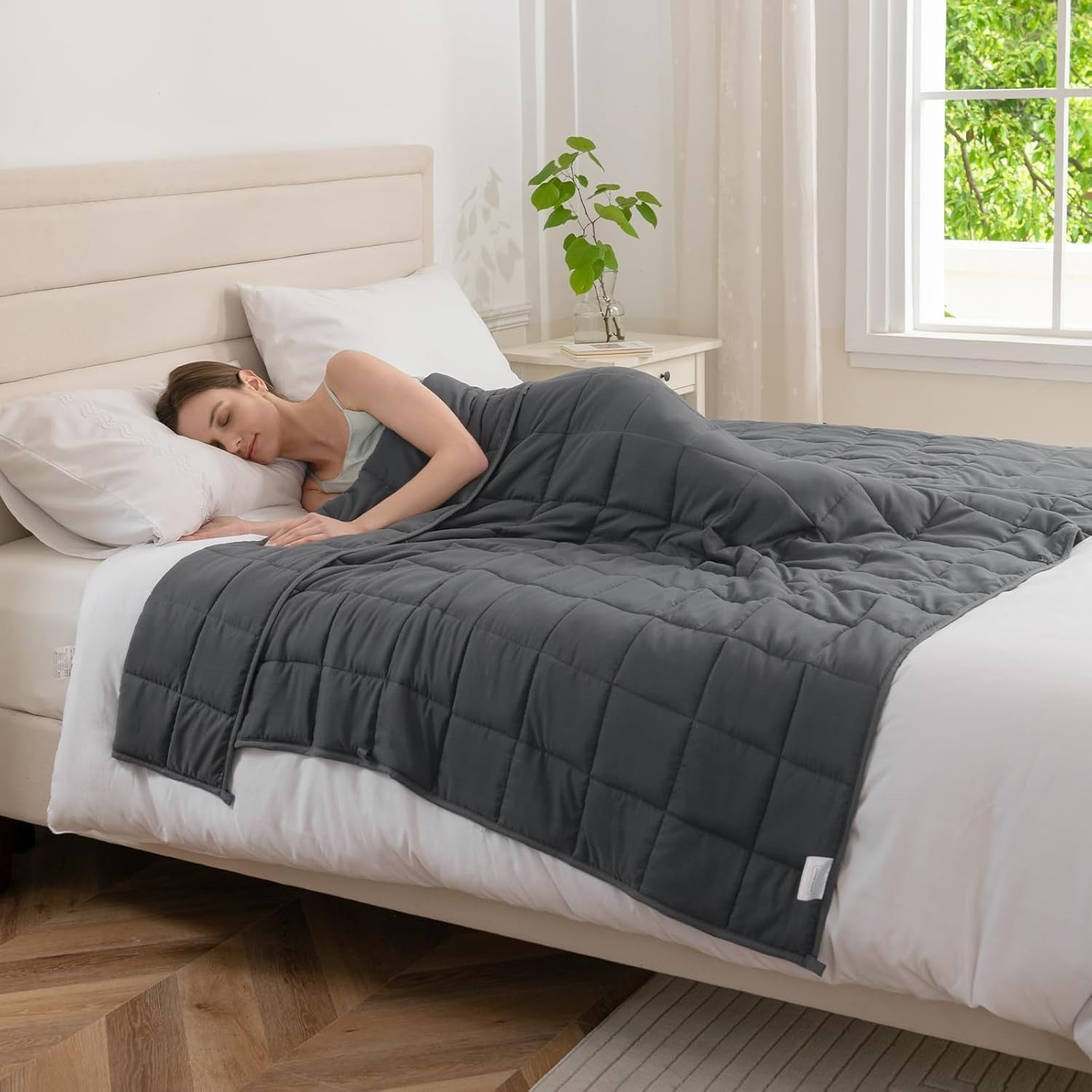 Good Nite Weighted Blanket Adult Heavy Blanket Improved Sleep Grey New