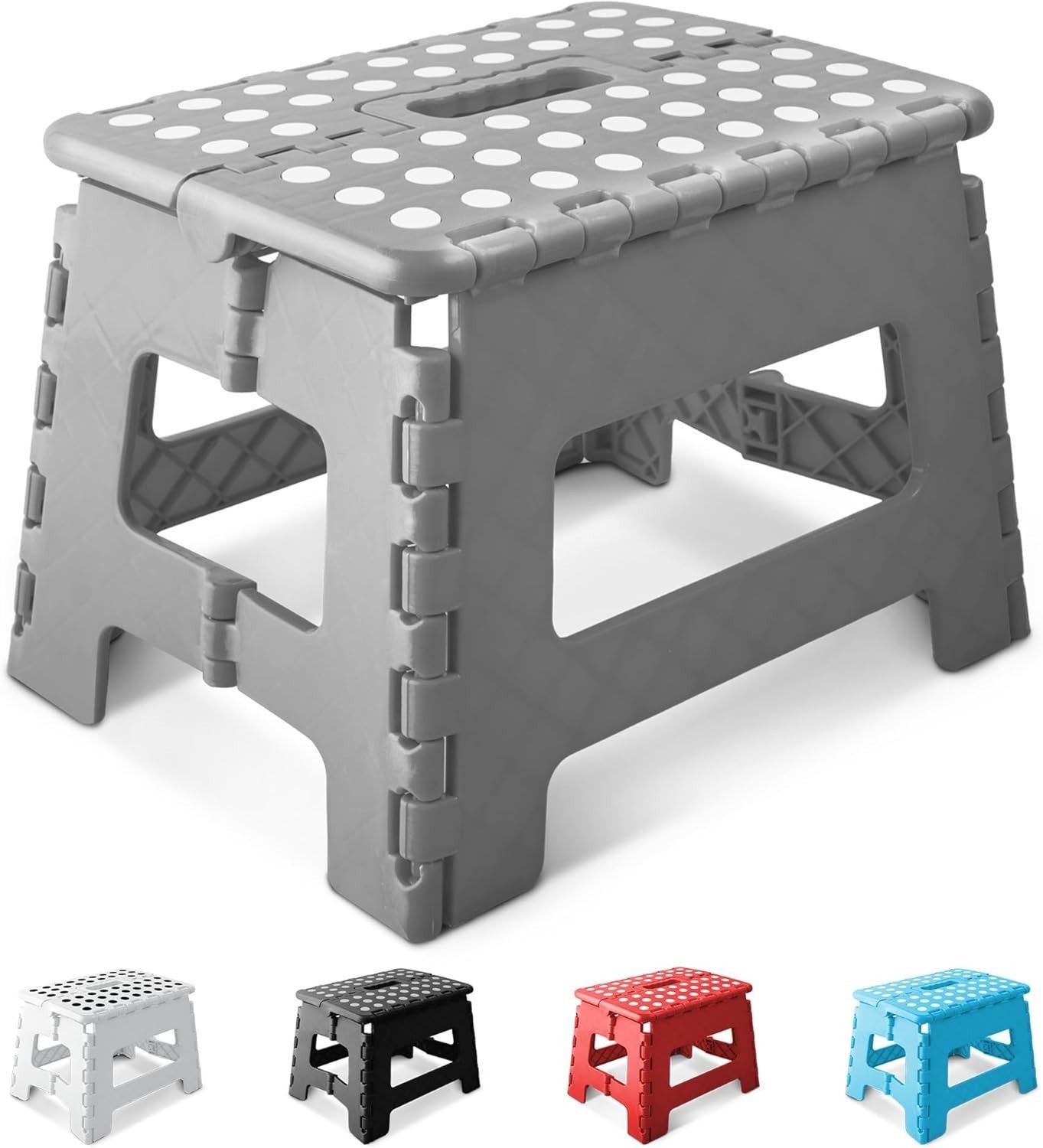 Keplin 9Inch Heavy Duty Folding Step Stool Non Slip Foldable Foot Stool