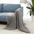 Amazon Basics Lightweight Recycled Polyester Sofa Throw Blanket 127x152cm Grey