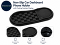 Phone Holder Large Non Slip Mat Car Parking Number Organizer Tray Dark Grey