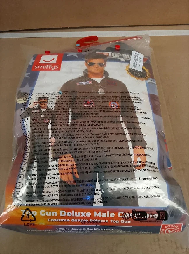 Smiffys Official Top Gun Deluxe Male Costume Pilot Fancy Dress Outfit Design