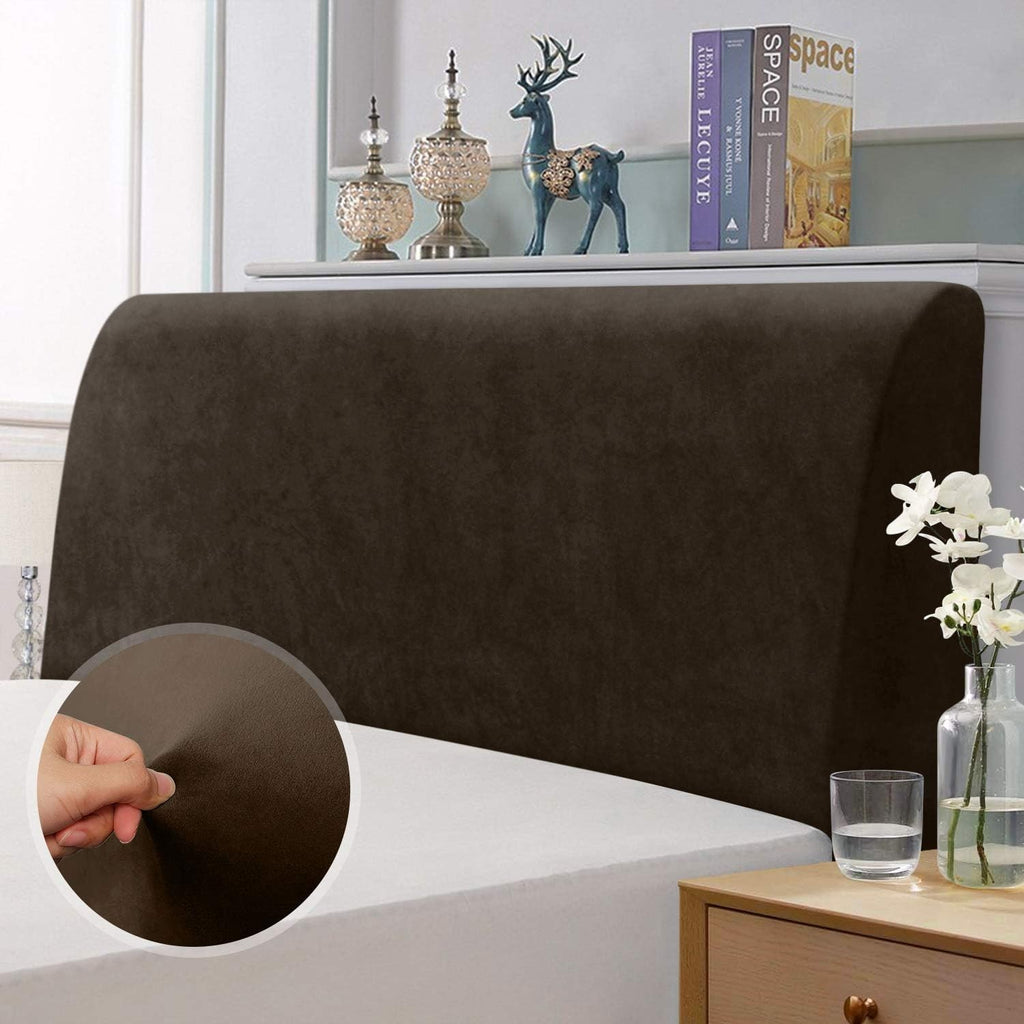 Bed Headboard Cover Elastic Headboard Protection Cover Brown 150x80x5cm New