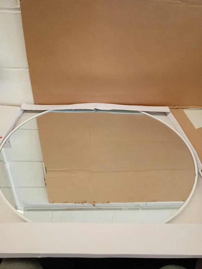 Home Essentials White Round Wall Mirror Mounted Fully Assembled 70x70cm