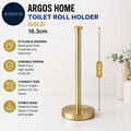 Argos Home Toilet Roll Holder Gold Holds Up To 3 Roll 16.3cm