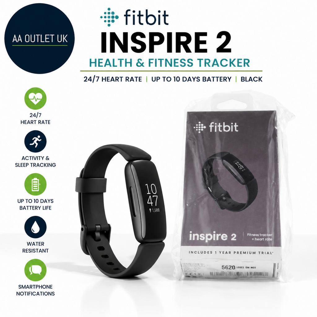 Fitbit Inspire 2 Health Fitness Tracker 24/7 Heart Rate Black One Size