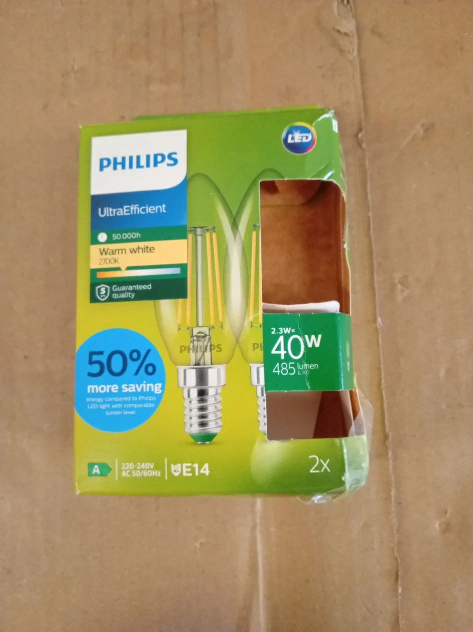 Philips Classic Ultra Efficient LED Bulb Energy Efficiency Class A E14 Base New